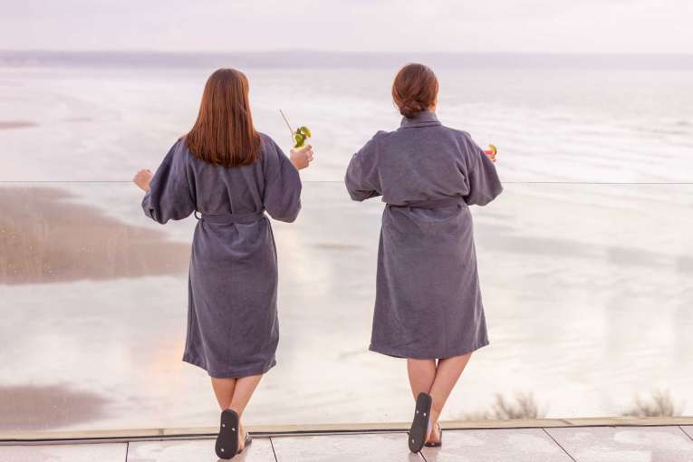 Women on spa sundeck
