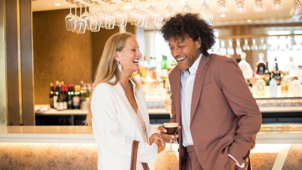 Couple in cocktail bar