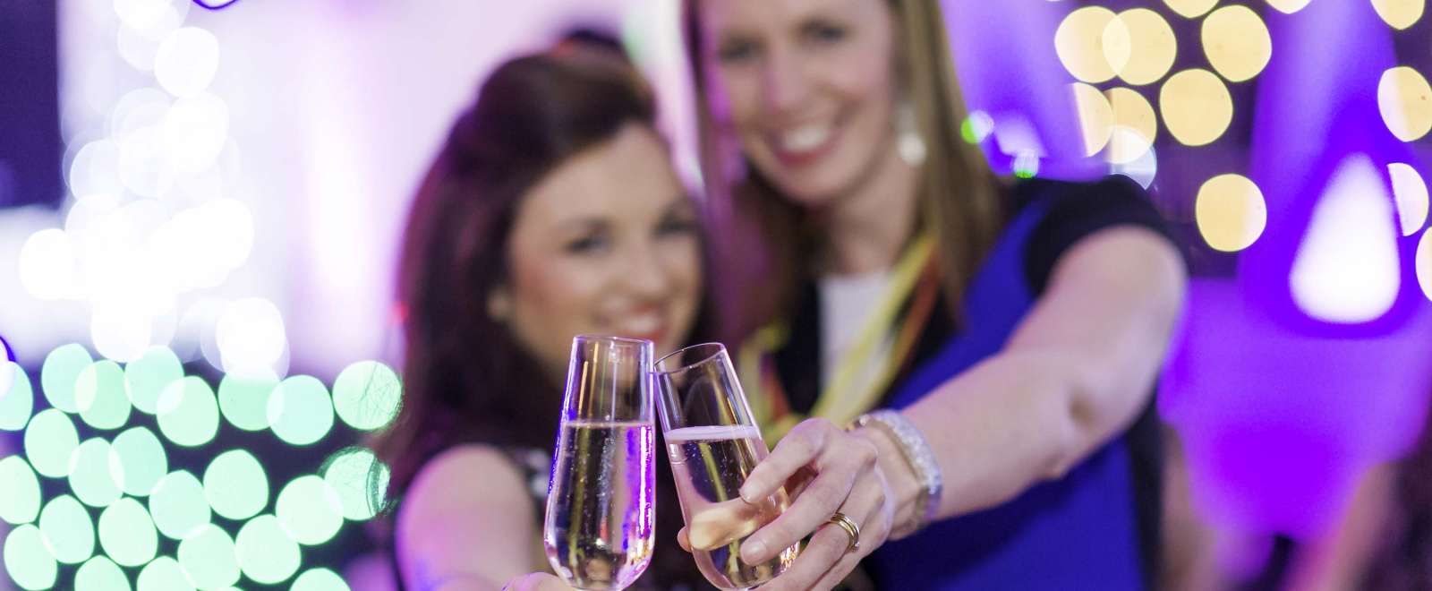 Saunton Sands Hotel Guests with Prosecco at Christmas Party